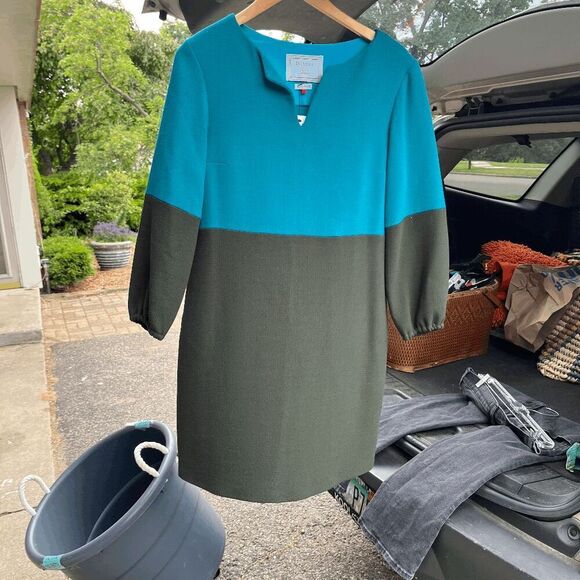 Dovima Paris High-End French Designer Colorblock Shift Dress, SZ 6-8 - Picture 6 of 12